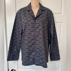 SKIMS Charcoal Logo pajama oversized top, XXS